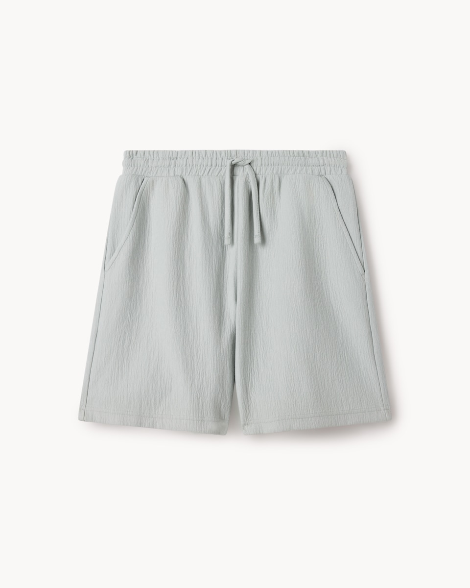 image 1 of F&F Crinkle Textured Shorts in Green
