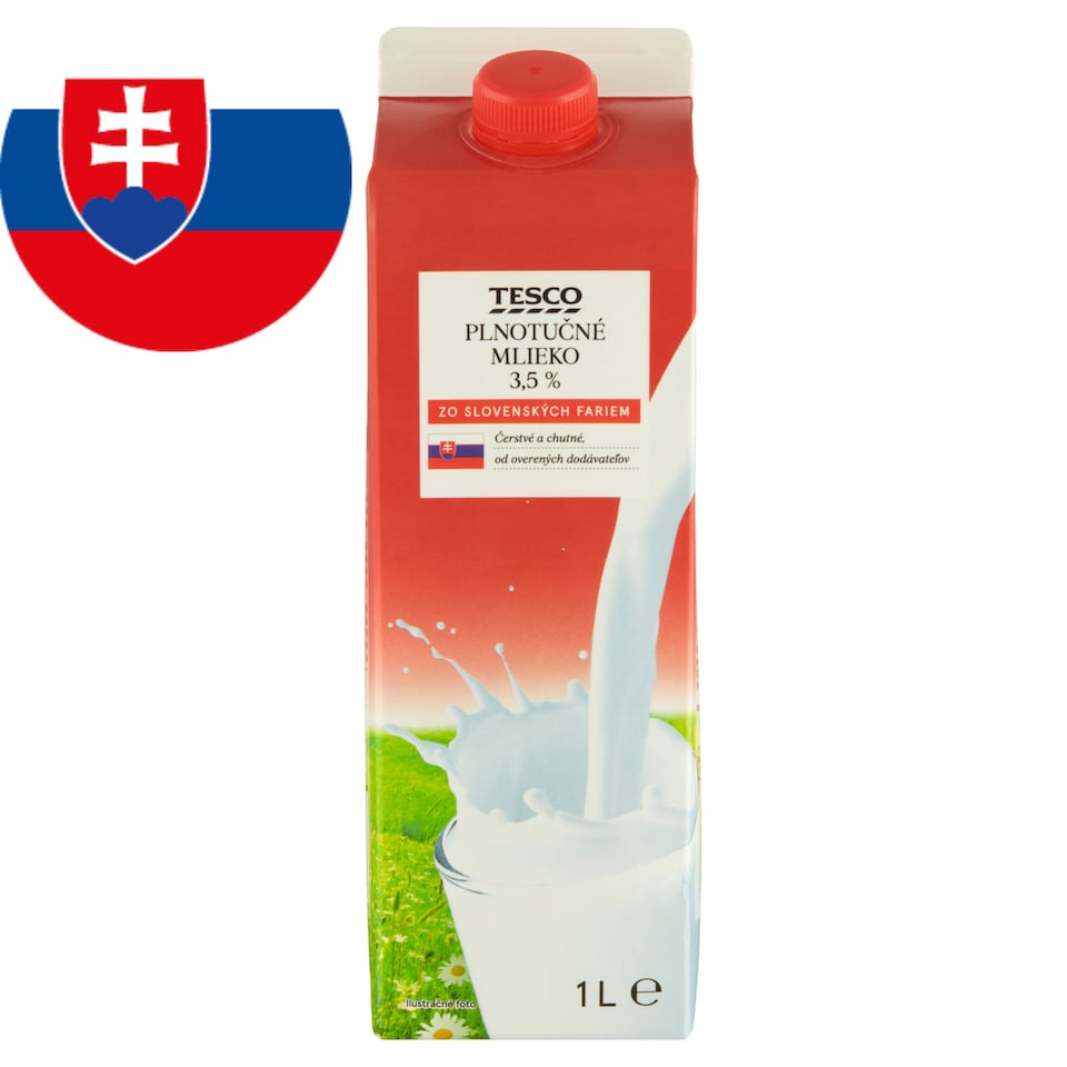 Tesco Plnotučné mlieko 3,5 % 1 l