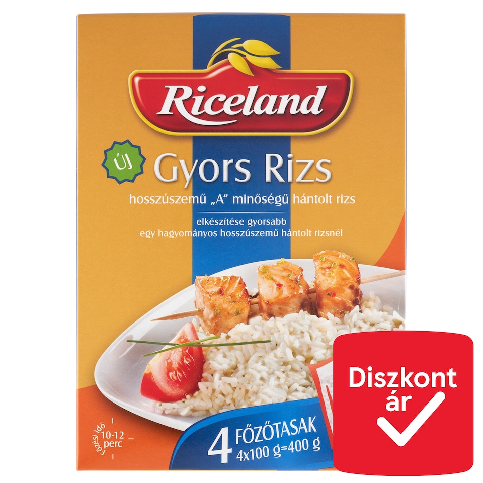 image 1 of Riceland Gyors Rizs "A" Quality Long Grain Peeled Rice 4 x 100 g (400 g)