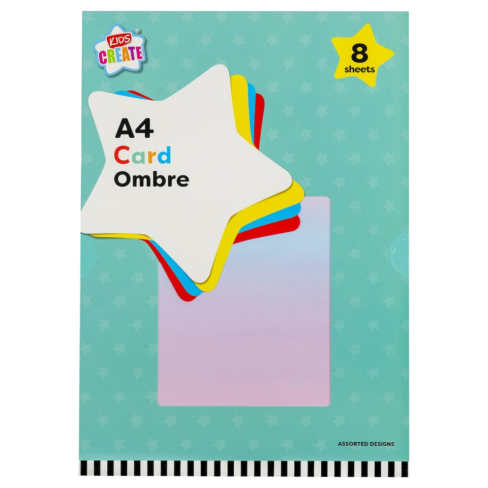 KIDS CREATE OMBRE CARD A4 (8 PACK)