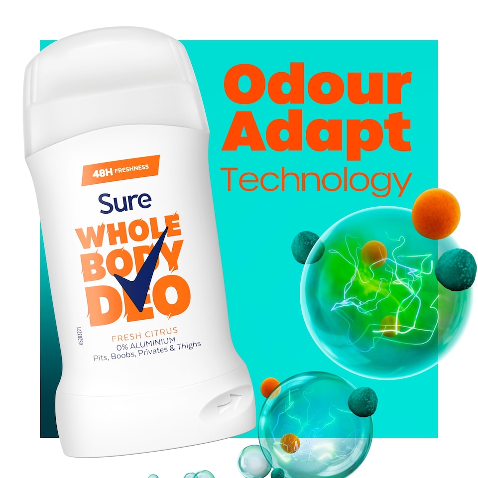 image 1 of Sure Women Fresh Citrus Whole Body Deodorant Stick 48h Odour Control 50ml