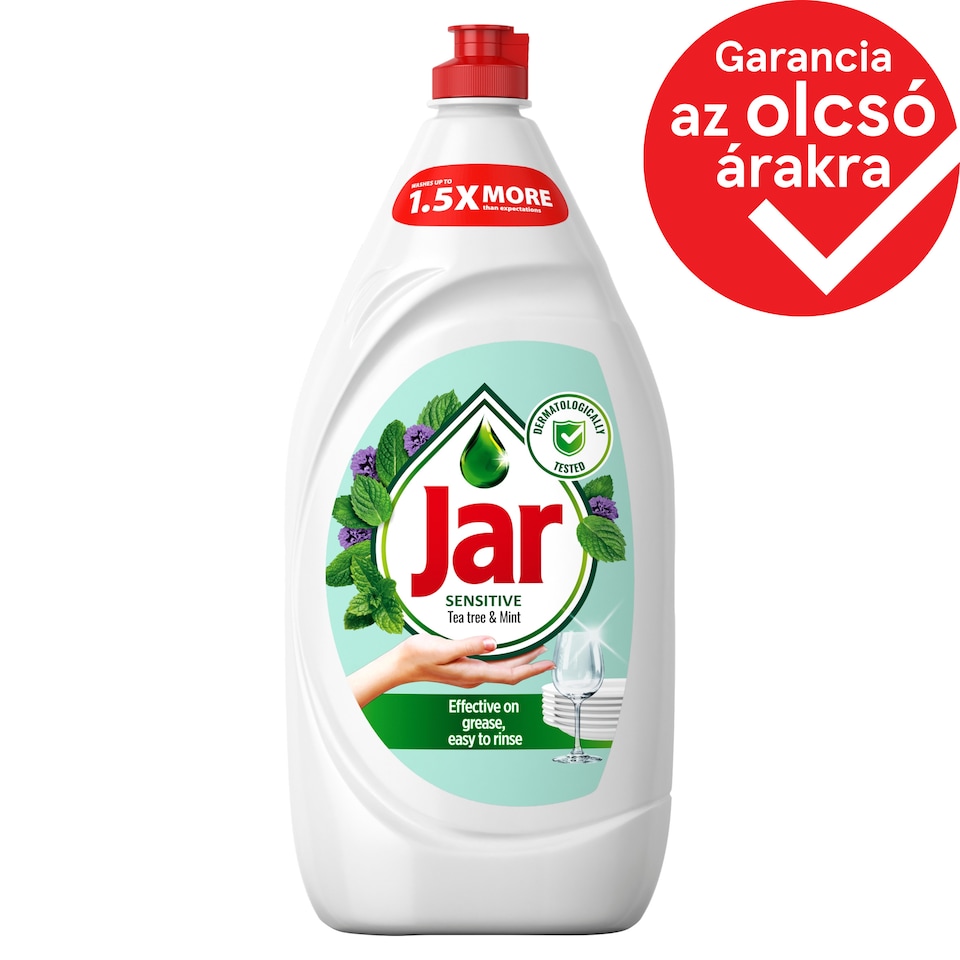 Jar Sensitive Washing Up Liquid Tea Tree & Mint Mild on Hands 1350 ML