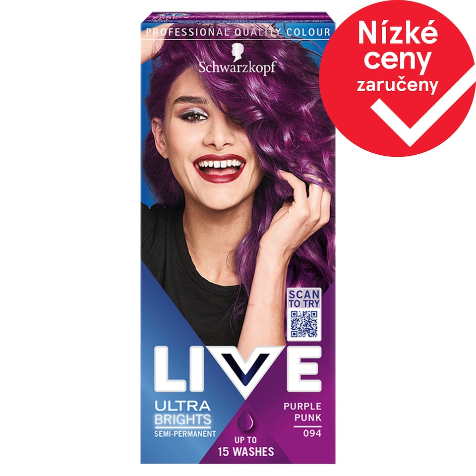 Obrázek 1 pro produkt Schwarzkopf Live Ultra Brights barva na vlasy Rebelská fialová 094