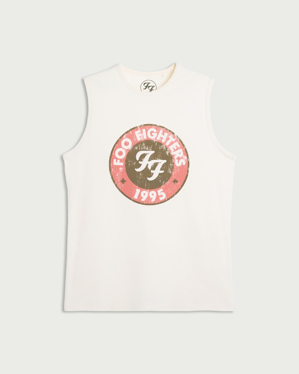 image 1 of Foo Fighters Pure Cotton Vest in Ecru