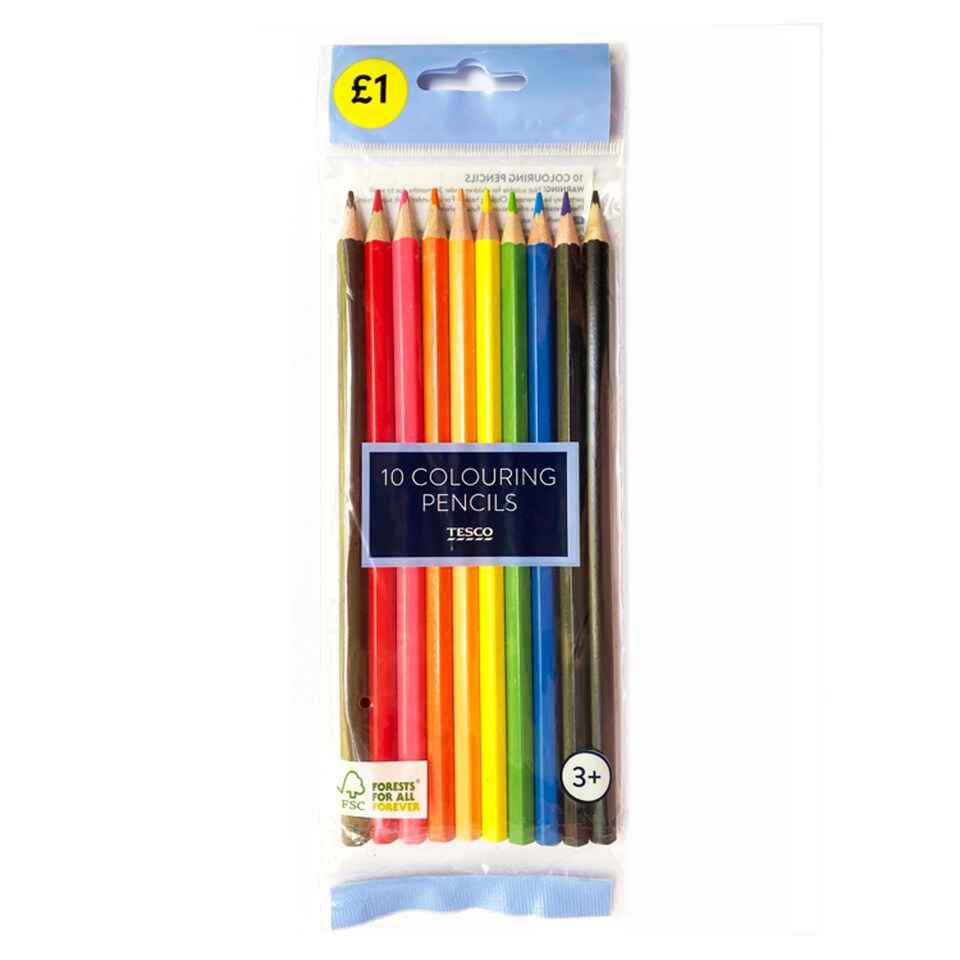 Tesco Colouring Pencils 10 Pack