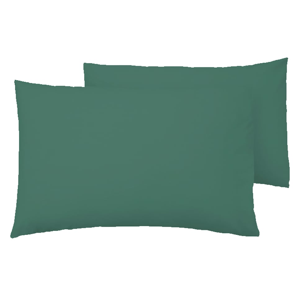 F&F Home Bedding Brushed Green Housewife Pillow Case Pair