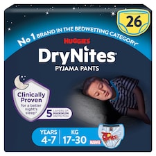 Huggies Drynites Pyjama Pants Boy 4-7 Years 26 Pack