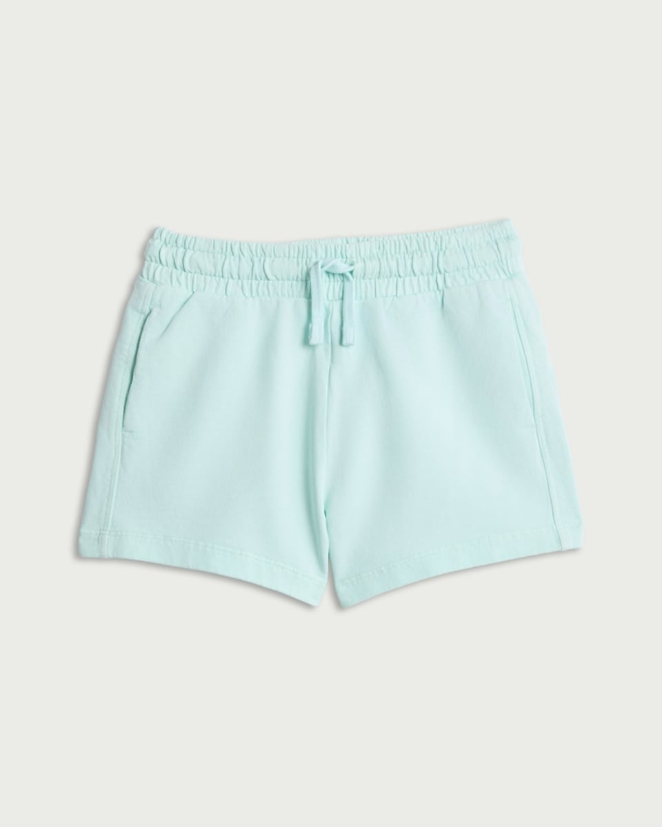image 1 of F&F Girls Pure Cotton Drawstring Shorts in Turquoise