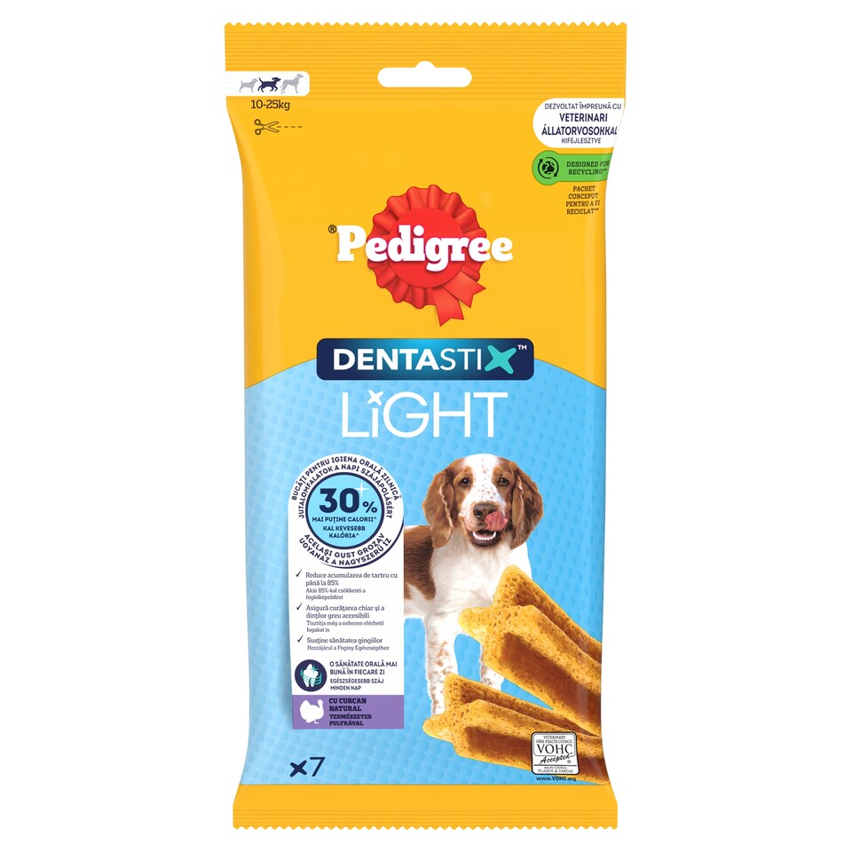 Pedigree Dentastix Light kiegészítő állateledel kutyák számára természetes pulykával 98 g