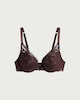 image 4 of F&F Floral Embroidered Wired Plunge Bra in Brown
