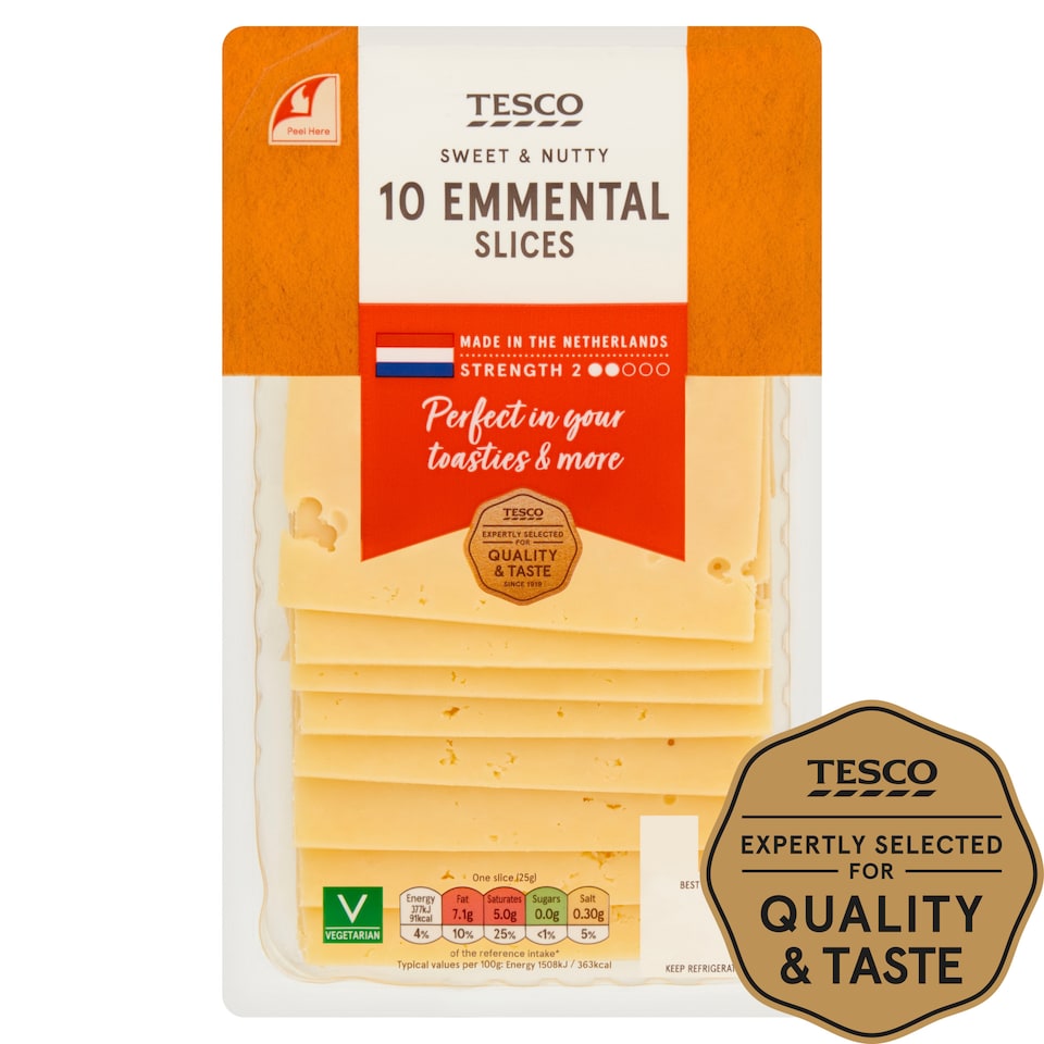 Tesco Sliced Emmental 250g
