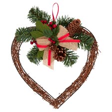 Tesco Red Berry Heart Wreath