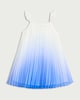 image 4 of F&F Girls Pleated Ombre Ruffle Strap Dress in Blue