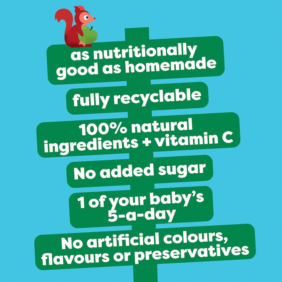 image 1 of Heinz Apple Baby Food Fruit Puree Pouch 100g
