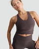 image 2 of F&F Active Twist Front Yoga Top in Brown