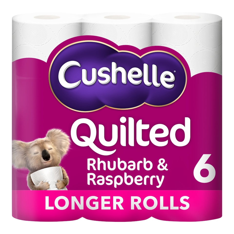 image 1 of Cushelle Quilted Raspberry & Rhubarb Toilet Tissue 6 Rolls