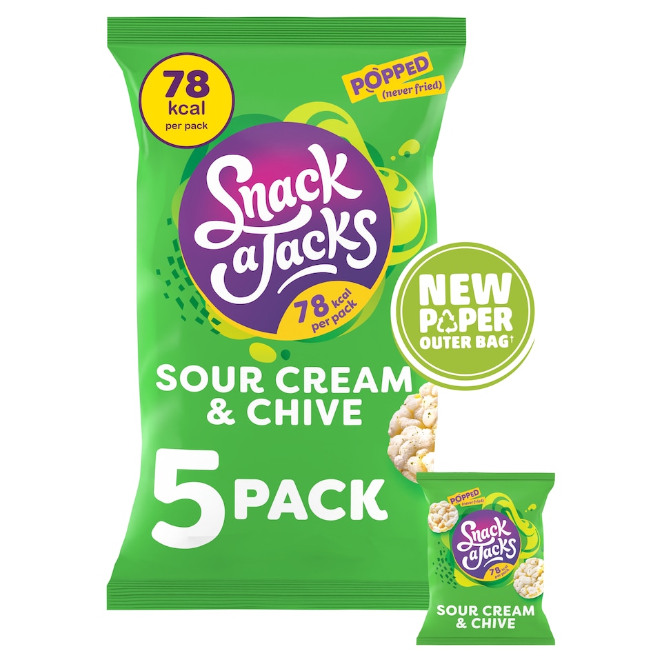 image 1 of Snack a Jacks Sour Cream & Chive Rice Cakes Multipack Snacks 5x19g