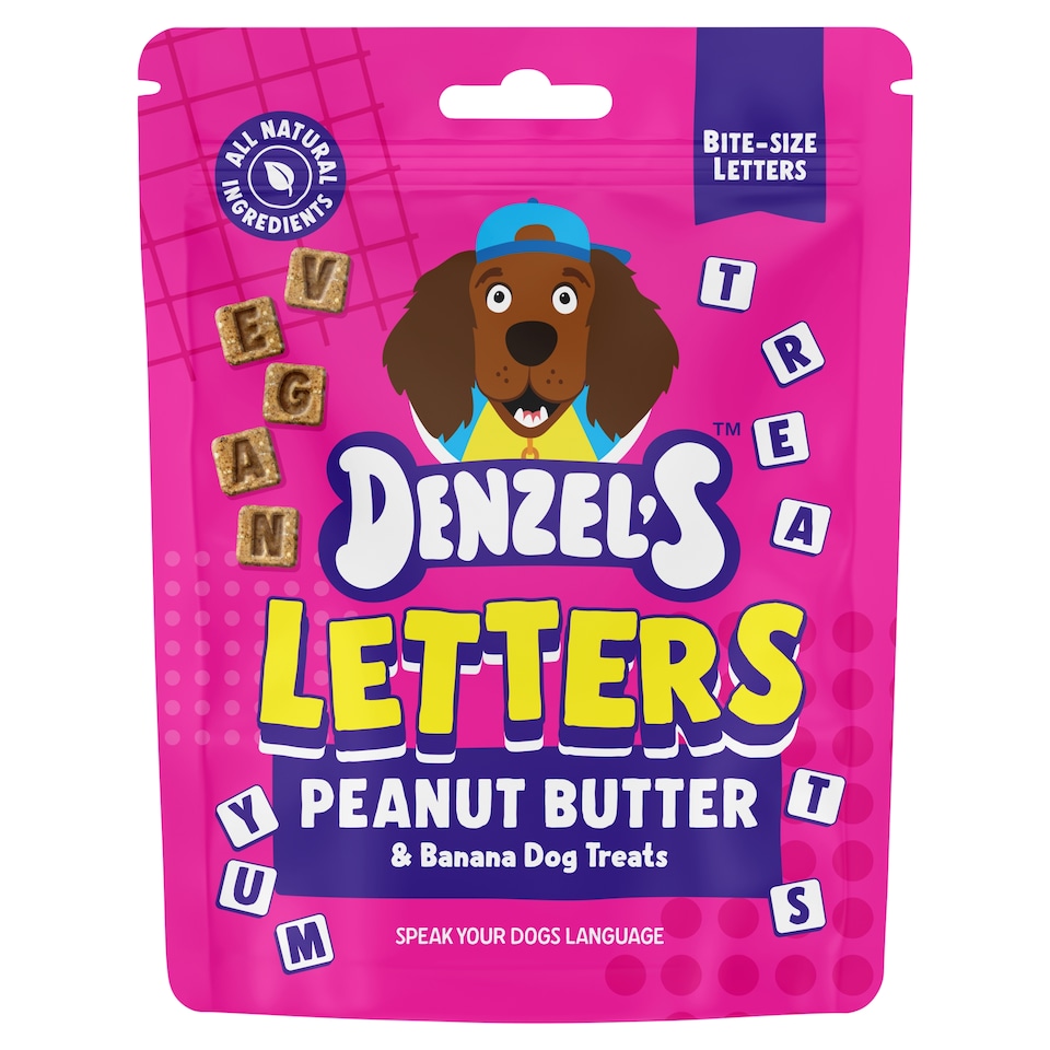 image 1 of Denzel's Letters - Peanut Butter & Banana Dog Treats 90g