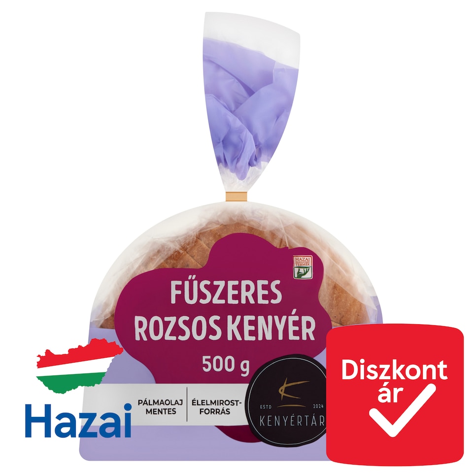 Kenyértár szeletelt fűszeres rozsos kenyér 500 g