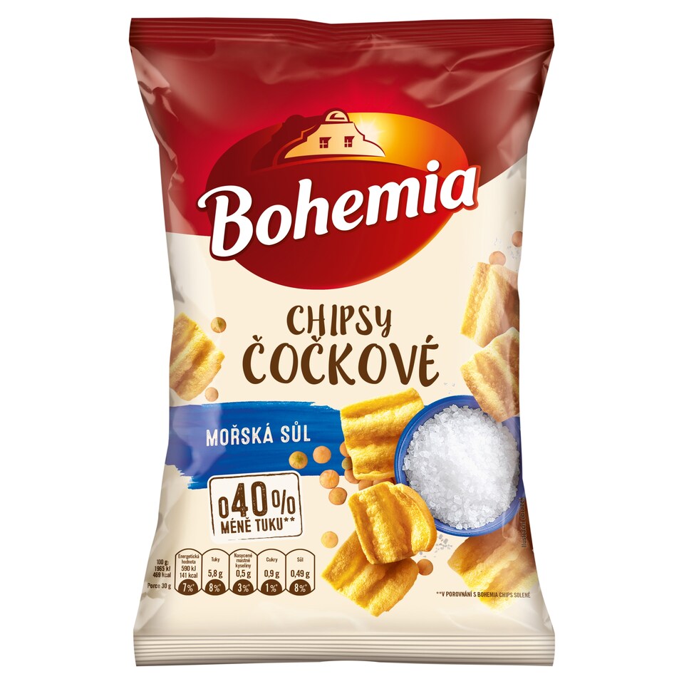 Bohemia Lentil Chips Sea Salt 65g