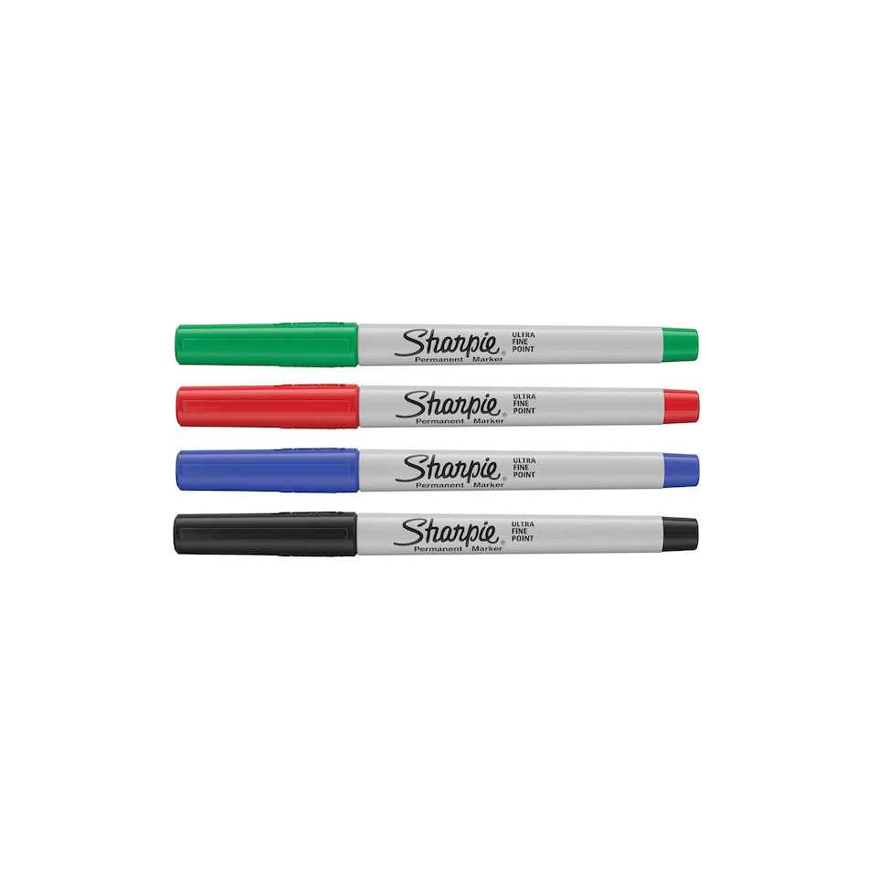 image 1 of Sharpie Permanent Marker Pens Ultra-Fine Point Assorted 4 Pack