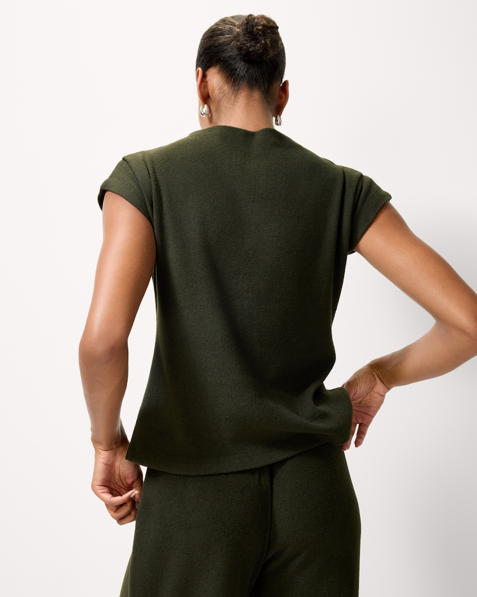 image 1 of F&F Brushed Pleated Sleeve Co-ord Top in Olive