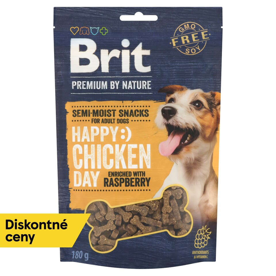 obrázok 1 z Brit Premium by Nature Polomäkká maškrta pre psov kurča obohatené o maliny 180 g