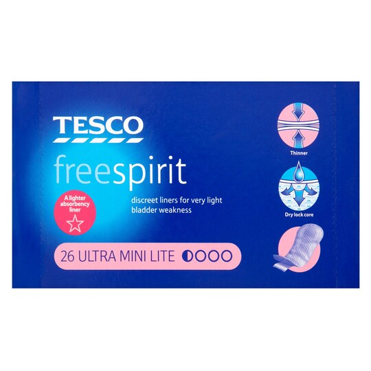 Tesco Free Spirit Incontinence Mini Liner 26S Tesco Groceries