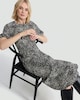 image 1 of F&F Polka Dot Puff Sleeve Midi Dress in Multi Black White