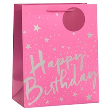 Tesco Happy Birthday Pink Large Bag