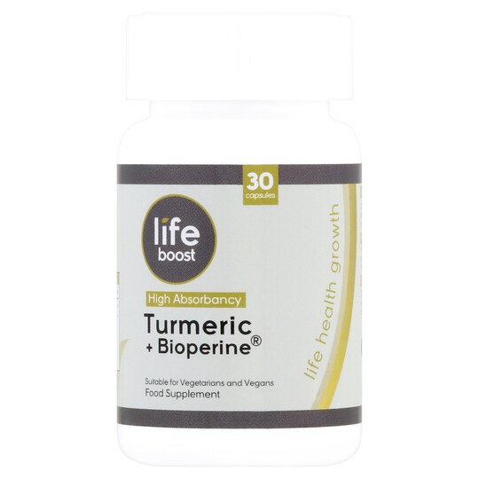 Lifeboost Turmeric And Bioperine 30 Pack Tesco Groceries