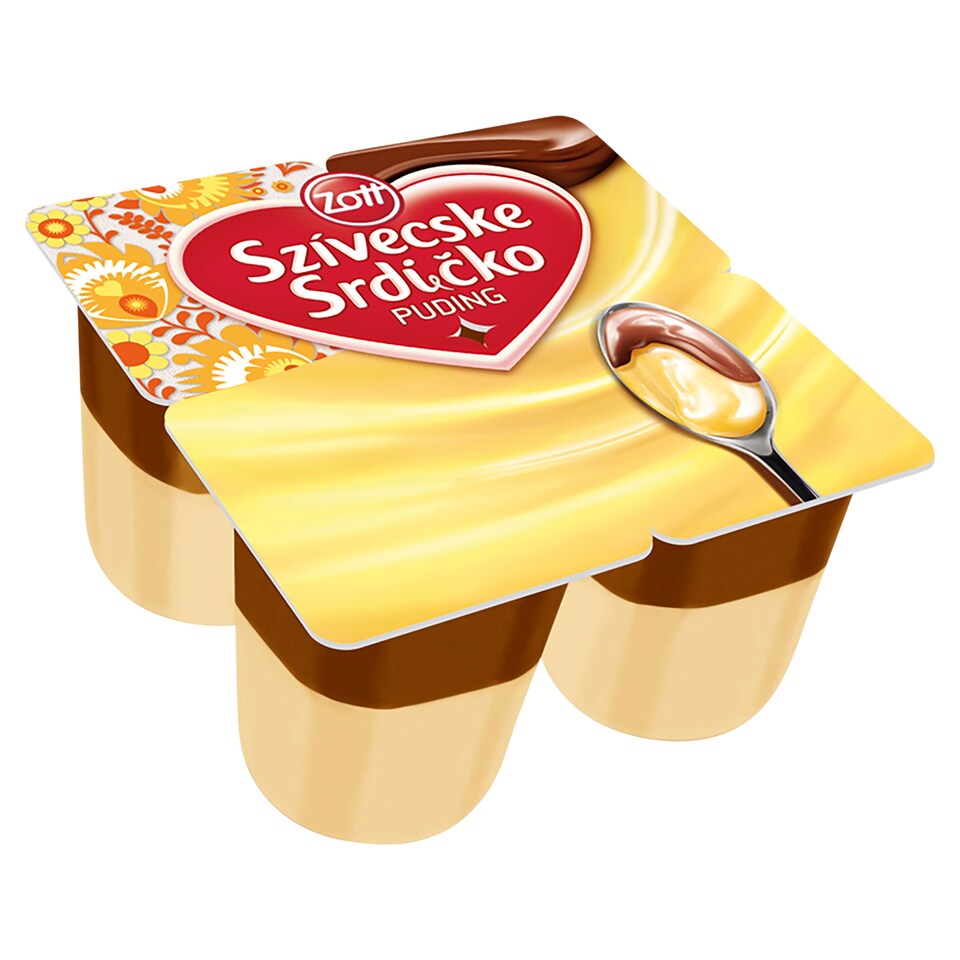 Zott Sweetheart Pudding Vanilla Flavour with Cocoa Icing 4 x 125g