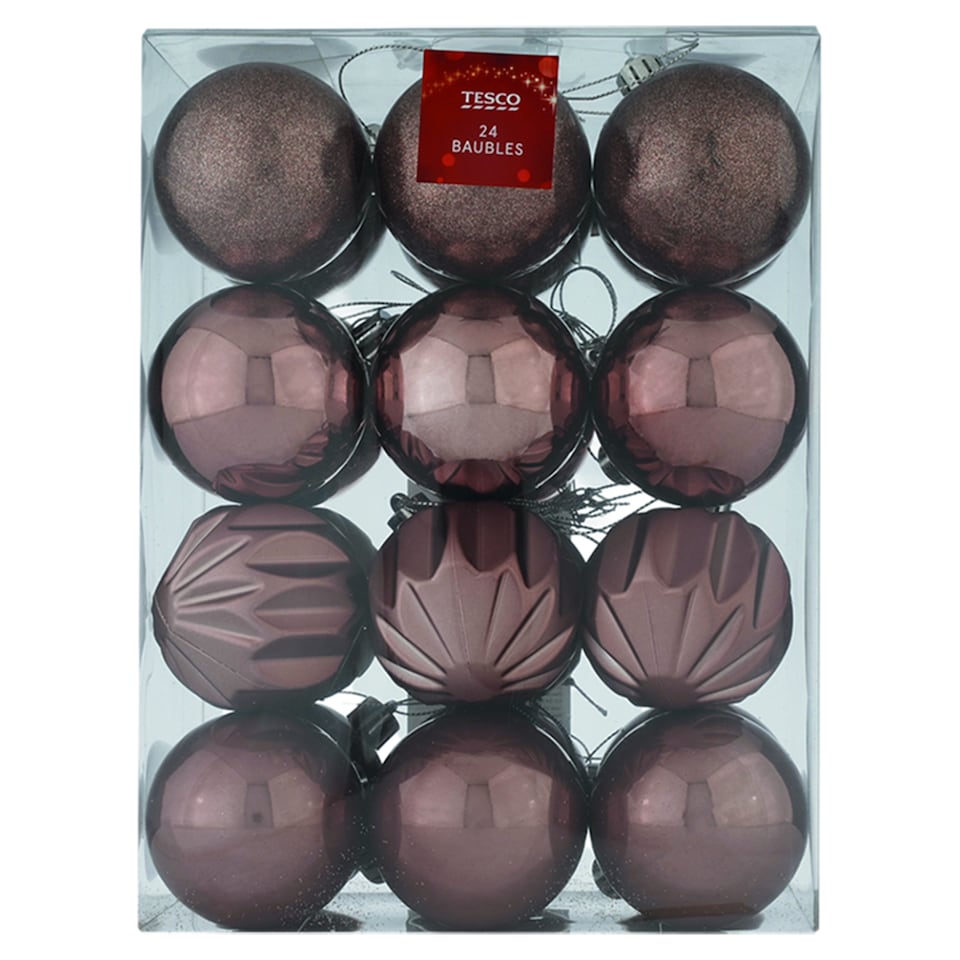 Tesco Hnedé ozdoby 24 ks