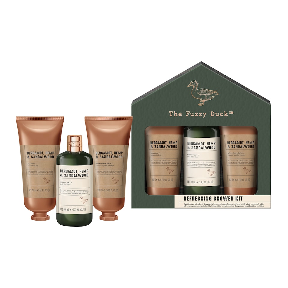 image 1 of Baylis & Harding The Fuzzy Duck Bergamot, Hemp & Sandalwood Men's Refreshing Shower Kit Gift Set