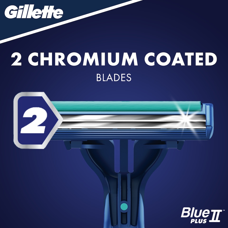image 1 of Gillette Blue II Plus Slalom Men's Disposable Razors 8 Pack