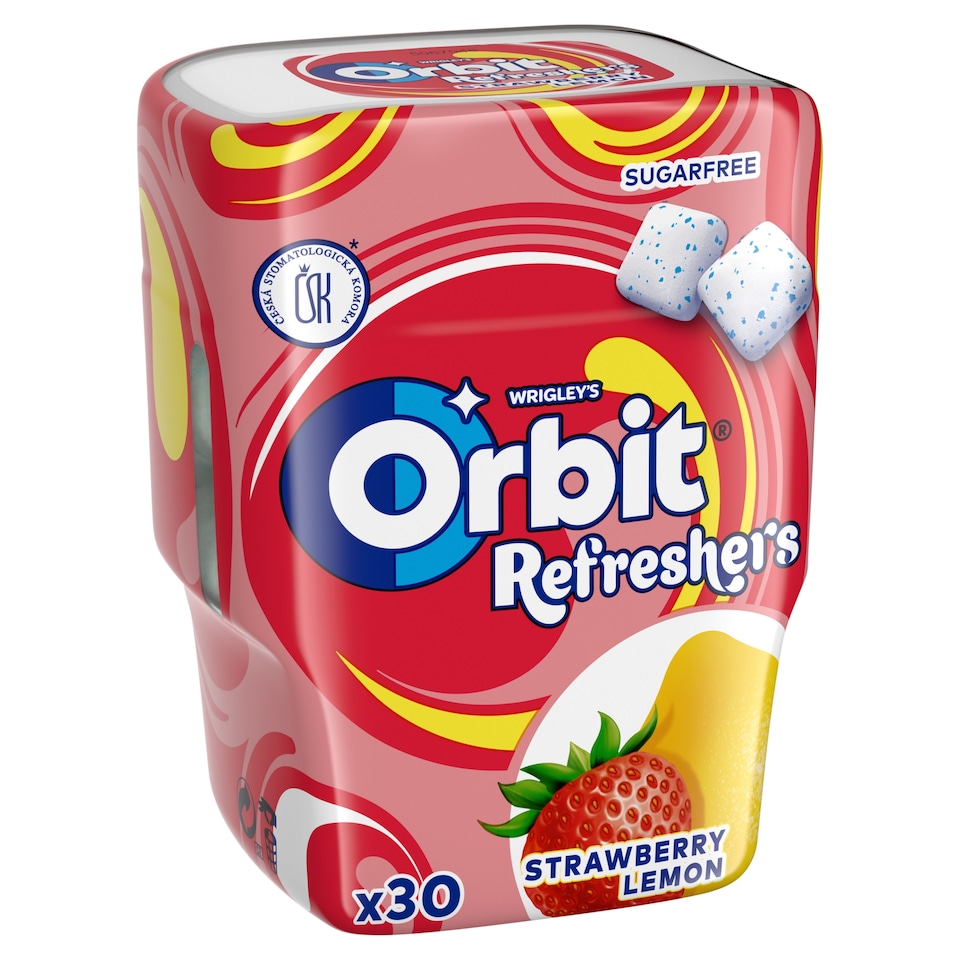 Wrigley's Orbit Refreshers Sugar-Free Strawberry and Lemon Chewing Gum with Sweeteners 30 pcs 67g