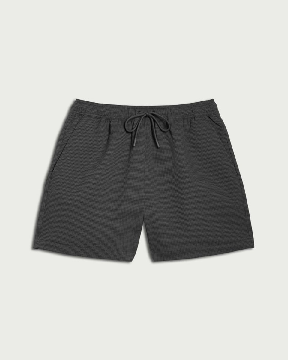 image 1 of F&F Grid Textured Swim Shorts in Grey