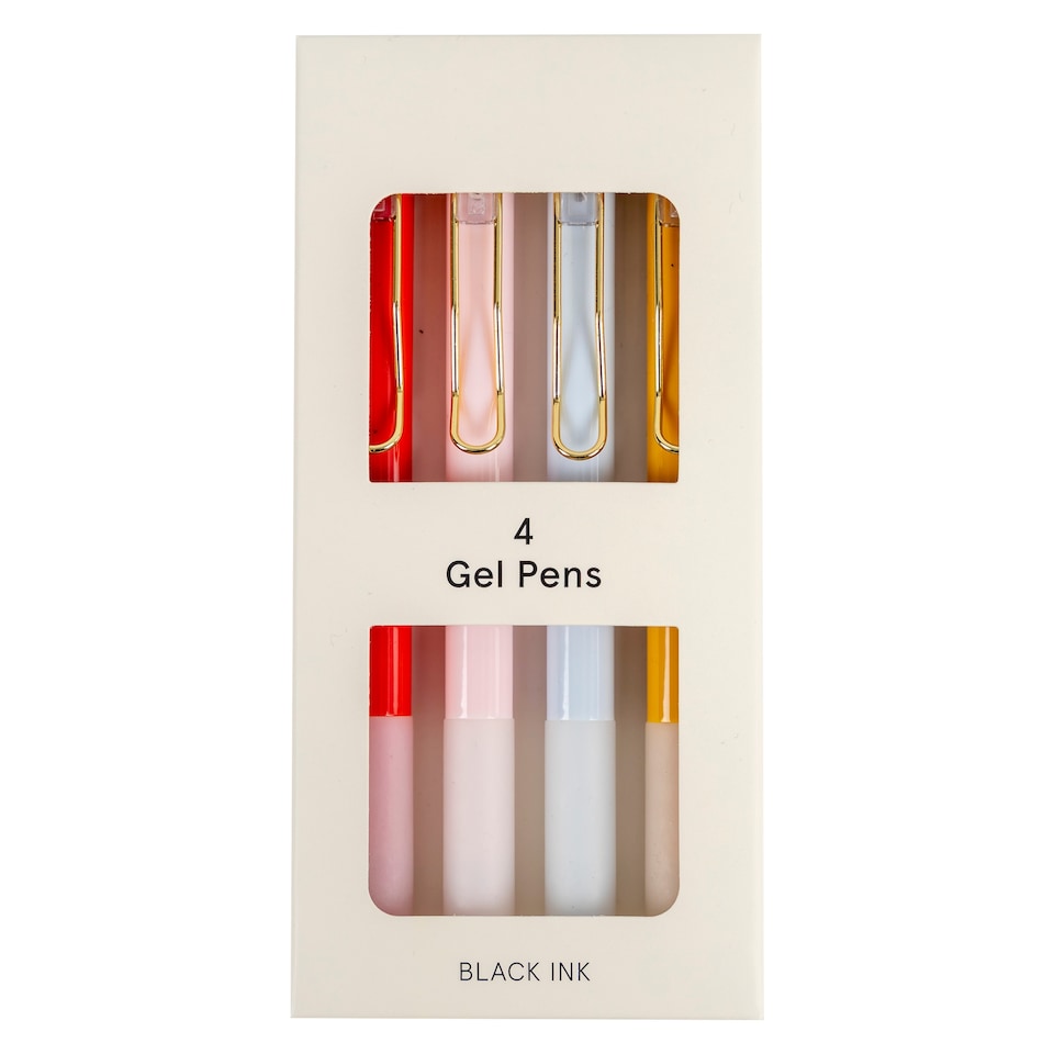 Gingham Bow 4pk Gel Pens