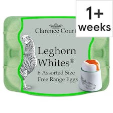 Clarence Court Traditional Leghorn Whites Free Range Eggs 6 Pack