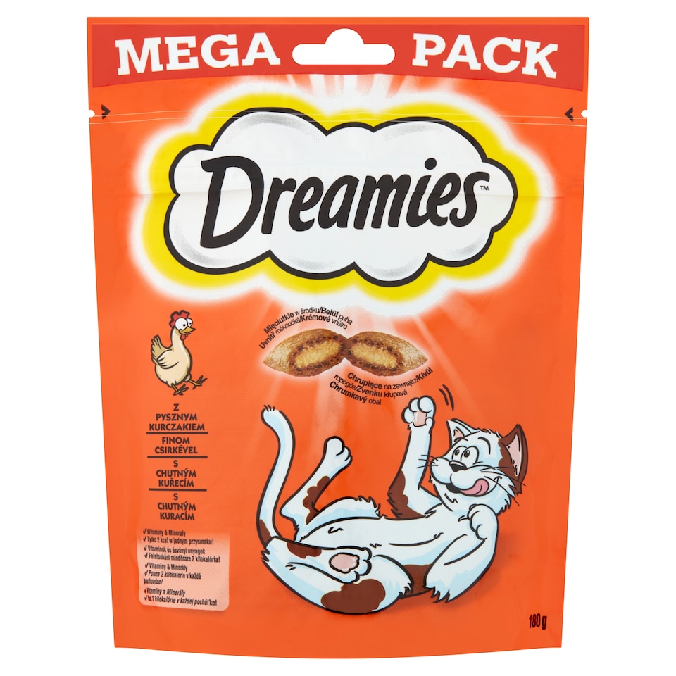 Dreamies kiegészítő macskaeledel csirkével felnőtt macskáknak & 8 hetesnél idősebb kölyköknek 180 g 1. kép