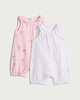 image 1 of F&F Baby 2-Pack Pure Cotton Print Rompers in Pink