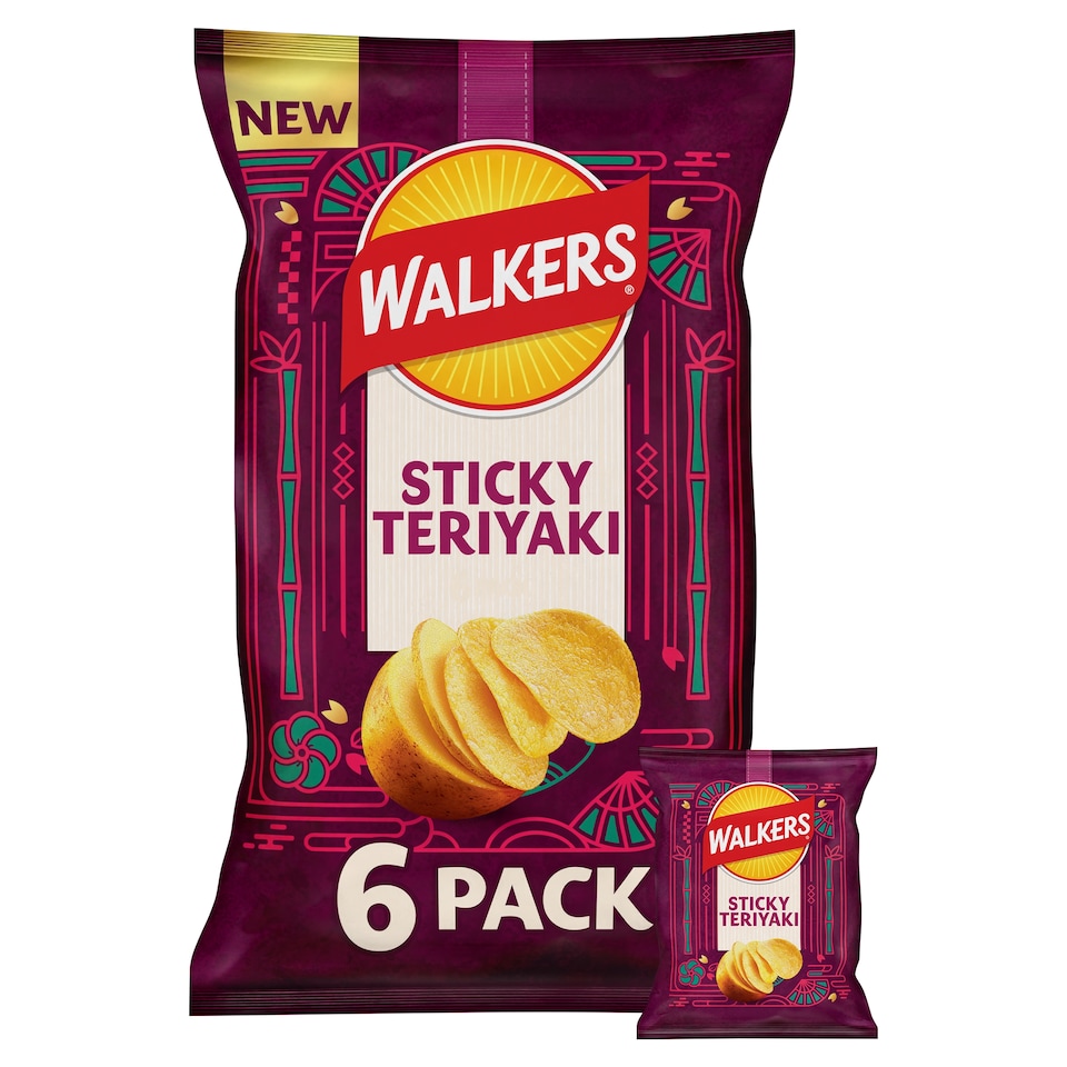 image 1 of Walkers Sticky Teriyaki Multipack Crisps 6 x 25g