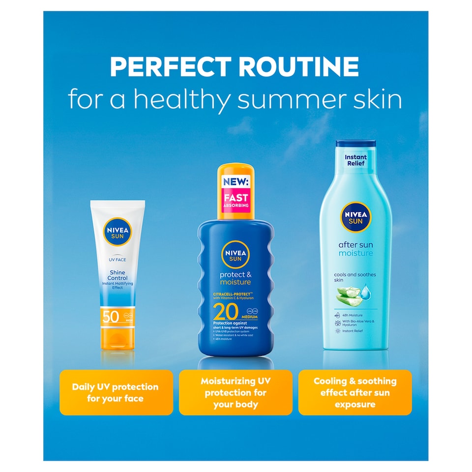 image 1 of NIVEA SUN Protect & Moisture Sun Cream Spray SPF20 200ml