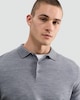 image 2 of F&F Pure Merino Wool Long Sleeved Polo Shirt in Grey Marl