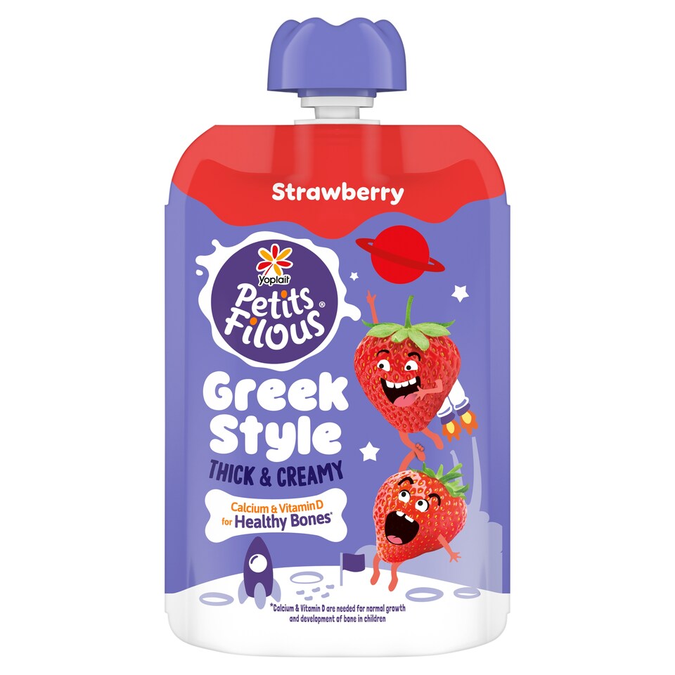 Petits Filous Greek Style Strawberry Yogurt Pouch 85g