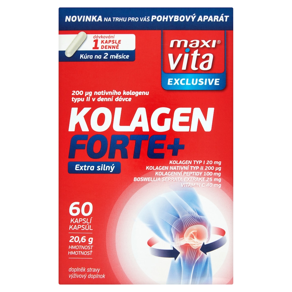 Obrázek 1 pro produkt Maxi Vita Exclusive Kolagen forte+ extra silný 60 kapslí 20,6g