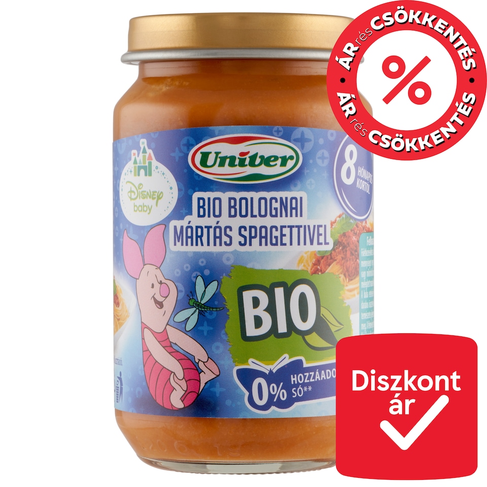 Univer bio bolognai mártás spagettivel bébiétel 8 hónapos kortól 163 g  1. kép