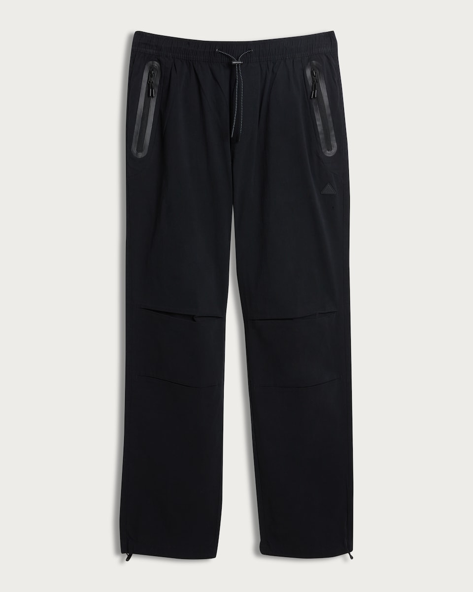 image 1 of 9 Peaks Drawstring Trousers with Zip Pockets in Black