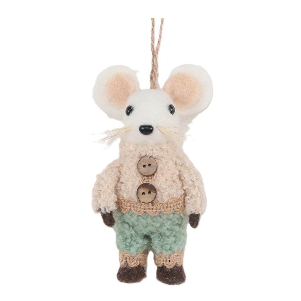 Bayswood Boucle Mouse Hanging Christmas Decoration