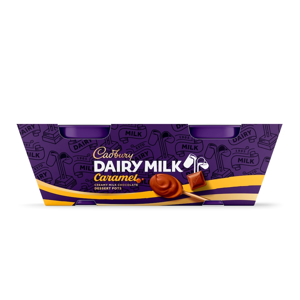 image 1 of Cadbury Dairy Milk Caramel Pots of Joy Desserts 2x60g
